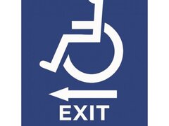 Placuta braille exit cu sageata in stanga pentru nevazatori